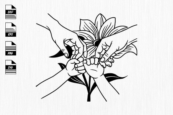 Mom and Babies Hands with Flower SVG Review