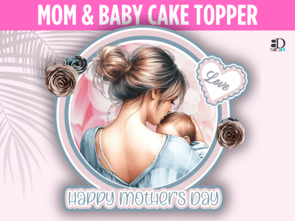 Mom Baby Love Blue Pink Cake Topper Review