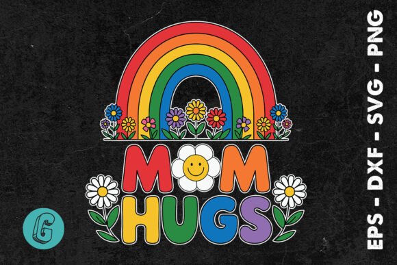 Mom Hugs Groovy Flower Pride Rainbow SVG Review