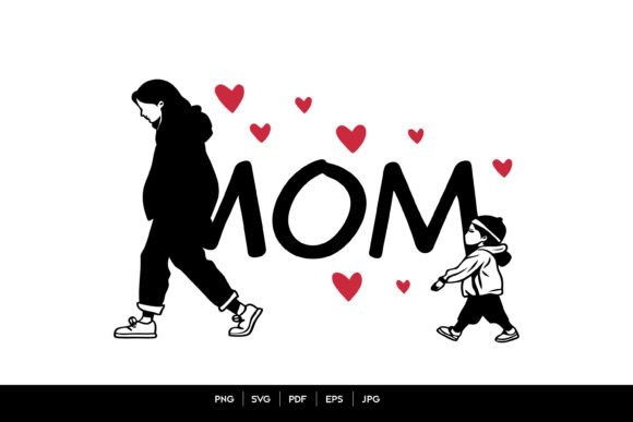 Mom Walking with Child: Embroidery Design Review