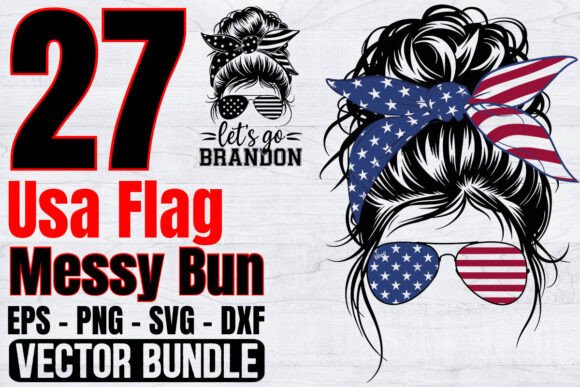 USA Flag Messy Bun Svg Bundle Review